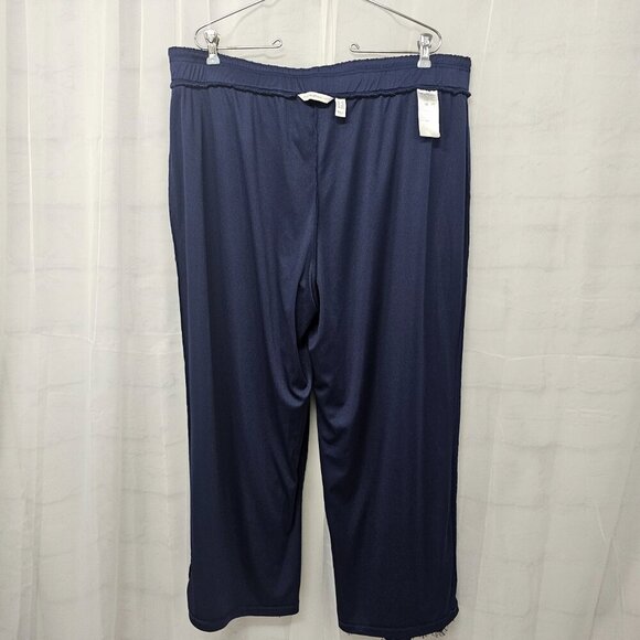 Isaac Mizrahi Live Navy Blue Crochet Lace Pants Boho Crop Festival 1X - Picture 6 of 11